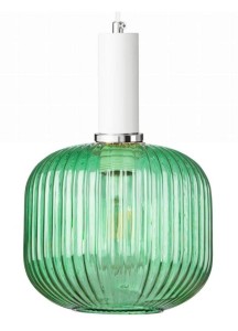 Lampa wisząca szklana MODERNA zielona biała zawieś