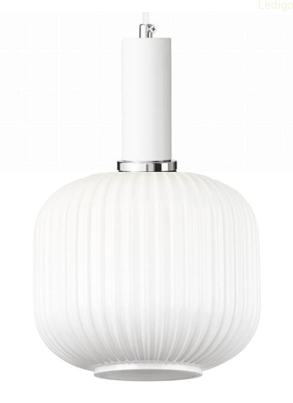 Lampa wisząca szklana MODERNA mleczna biała zawieś