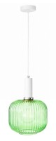 Lampa wisząca szklana MODERNA zielona biała zawieś