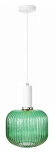 Lampa wisząca szklana MODERNA zielona biała zawieś