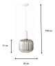 Lampa wisząca szklana MODERNA lustrzana grafitowa biała zawieś