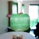 Lampa wisząca szklana MODERNA zielona biała zawieś