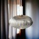 Lampa wisząca szklana MODERNA duża lustrzana grafitowa biała zawieś