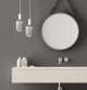 Lampa wisząca szklana MODERNA Slim lustrzana grafitowa biała zawieś