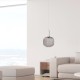 Lampa wisząca szklana grafitowa MODERNA biała zawieś