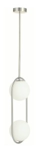 Lampa wisząca chrom mat Milano Ring podwójna mleczne kule