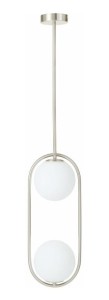 Lampa wisząca silver Milano Ring podwójna mleczne kule