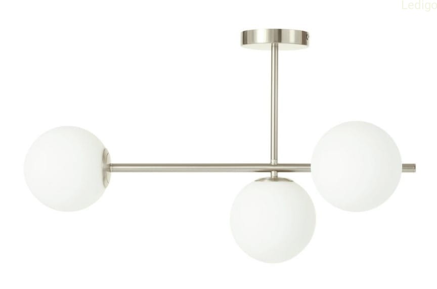 Lampa sufitowa Milano chrom mat potrójna mleczne kule