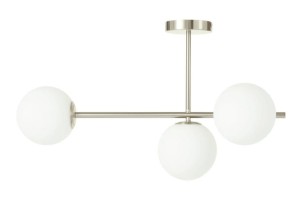 Lampa sufitowa Milano silver potrójna mleczne kule