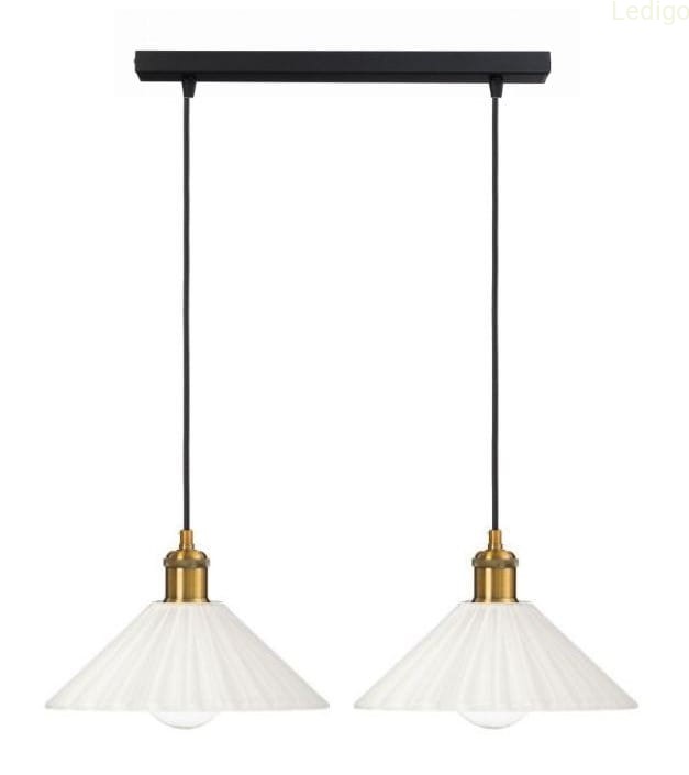 Lampa wisząca na listwie podwójna JAPANDI szklana mleczna