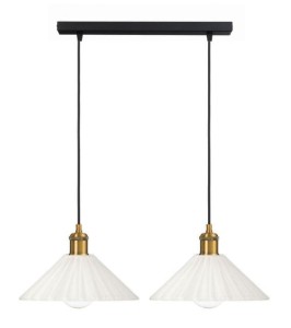 Lampa wisząca na listwie podwójna JAPANDI szklana mleczna