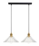 Lampa wisząca na listwie podwójna JAPANDI szklana przezroczysta
