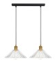 Lampa wisząca na listwie podwójna JAPANDI szklana przezroczysta