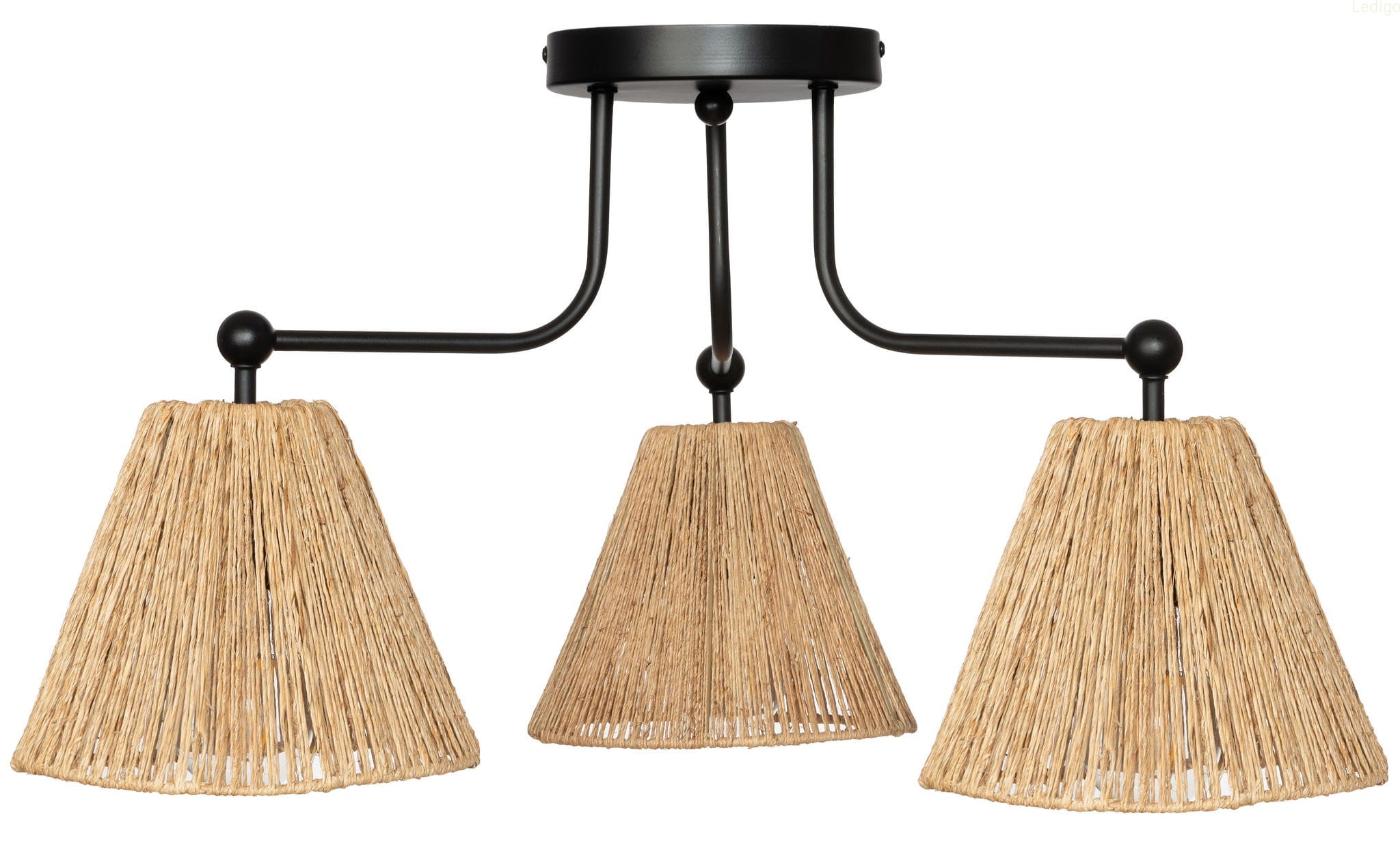 Lampa wisząca plafon czarna bambus PHU03