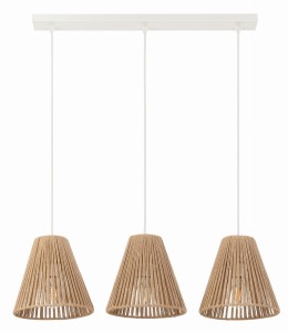 Lampa wisząca na listwie potrójny klosz  impregnowany papier PHU04