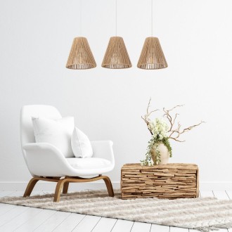 Lampa wisząca na listwie potrójny klosz  impregnowany papier PHU04