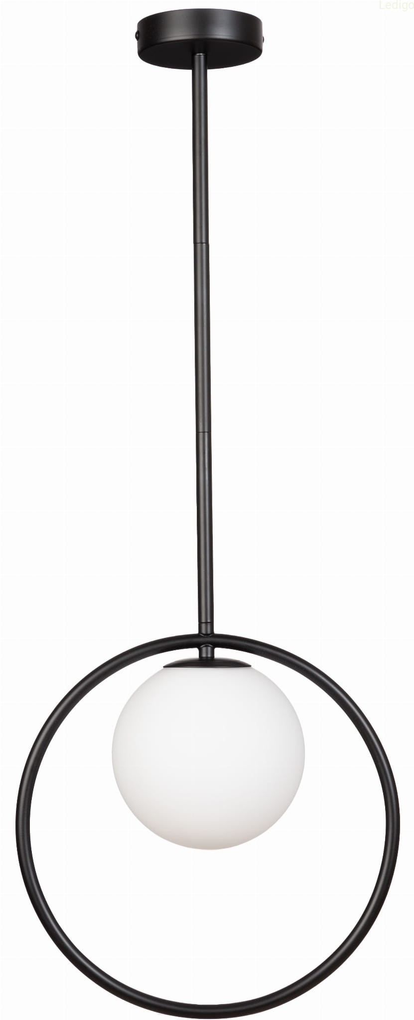 Lampa wisząca czarna Milano Lune mleczna kula