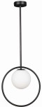 Lampa wisząca czarna Milano Lune mleczna kula