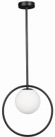 Lampa wisząca czarna Milano Lune mleczna kula