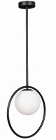 Lampa wisząca czarna Milano Lune mleczna kula