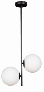 Lampa wisząca czarna Milano Twin mleczne kule