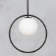 Lampa wisząca czarna Milano Lune mleczna kula