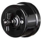 Włącznik natynkowy ceramiczny świecznikowy obrotowy czarny Ledigo K1-R120M