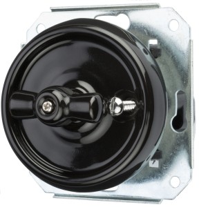 Włącznik podtynkowy ceramiczny świecznikowy obrotowy do ramki czarny K1-R120AX