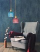 Lampa wisząca sufitowa szklana BELL niebieska