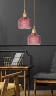 Lampa wisząca sufitowa szklana BELL czerwona 