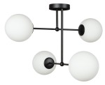 Lampa sufitowa czarna Milano Tower 4 klosze mleczne kule