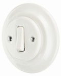 Ceramiczny retro dzwonek do drzwi przycisk dzwonka biały podtynkowy z ramką K1-R231QB