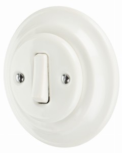 Ceramiczny retro dzwonek do drzwi przycisk dzwonka biały podtynkowy z ramką K1-R231QB