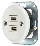 Gniazdo ceramiczne białe USB BEZ RAMKI K1-2USBAX