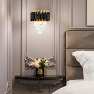 Kinkiet ścienny luksusowy kryształowy Luxury Czarny WSC034