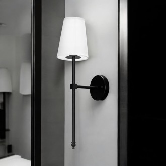 Kinkiet czarny hotelowy z abażurem Hampton Lux 