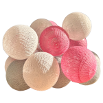 Lampki COTTON BALLS 20 LED kule różowa szara nr 5