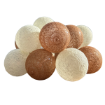 Lampki COTTON BALLS 20 LED kule brązowe beżowe nr 4