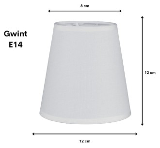 Abażur mały stożek biały E14 12cm