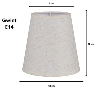 Abażur mały stożek len E14 12cm