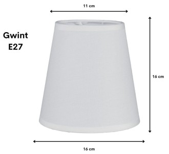 Abażur mały stożek biały E27 16cm ELA7218