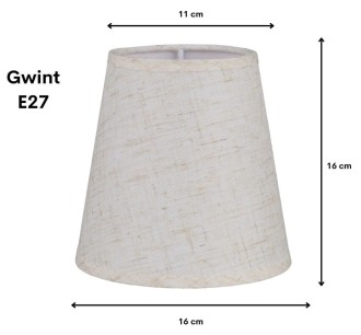 Abażur mały stożek len E27 16cm ELA7219