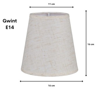 Abażur mały stożek len E14 16cm ELA7223