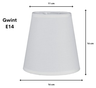 Abażur mały stożek biały E14 16cm ELA7222