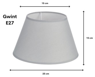 Abażur stożek szary z kolekcji Karo E27
