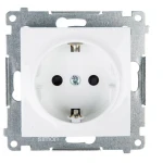 Gniazdo Schuko białe OVAL LOFT 