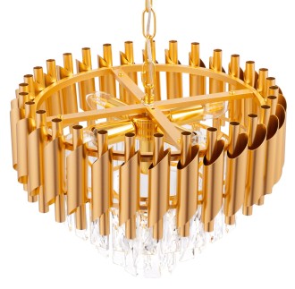 Lampa kryształowa złota żyrandol ZL2008 mat