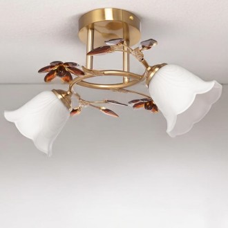 Lampa sufitowa podwójna plafon z kryształkami WSG08A2