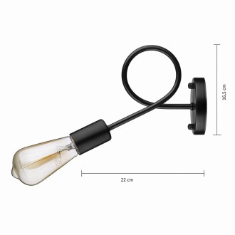 Kinkiet TWIST WST053 czarny gwint E27