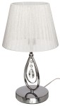 Lampka stołowa chromowana z białym plisowanym abażurem Wenecja